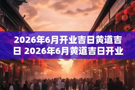 2026年6月开业吉日黄道吉日 2026年6月黄道吉日开业