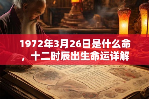 1972年3月26日是什么命，十二时辰出生命运详解