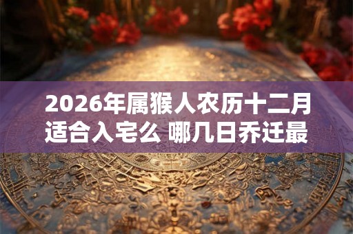 2026年属猴人农历十二月适合入宅么 哪几日乔迁最好 2026年属猴人农历十二月适合入宅么 哪几日乔迁最好