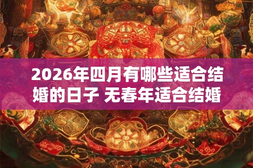 2026年四月有哪些适合结婚的日子 无春年适合结婚吗 2026年四月有哪些适合结婚的日子 无春年适合结婚吗