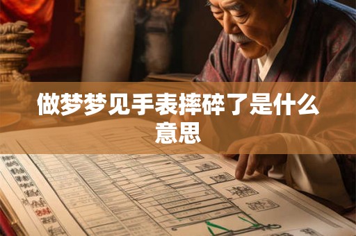 做梦梦见手表摔碎了是什么意思