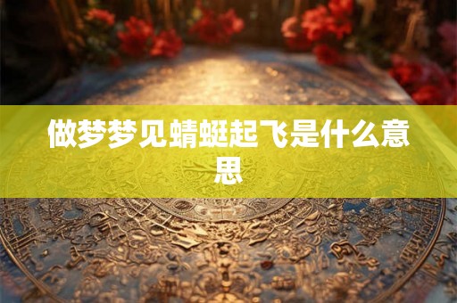做梦梦见蜻蜓起飞是什么意思
