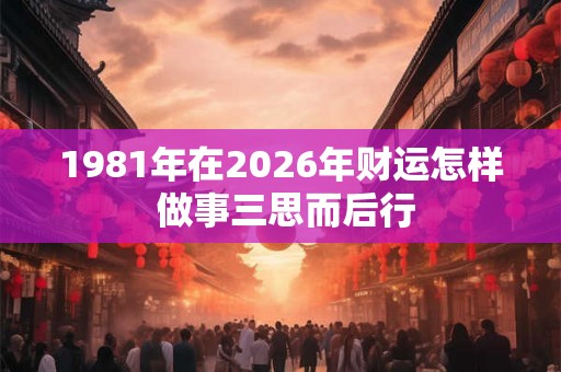 1981年在2026年财运怎样 做事三思而后行