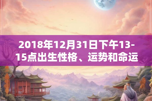 2018年12月31日下午13-15点出生性格、运势和命运