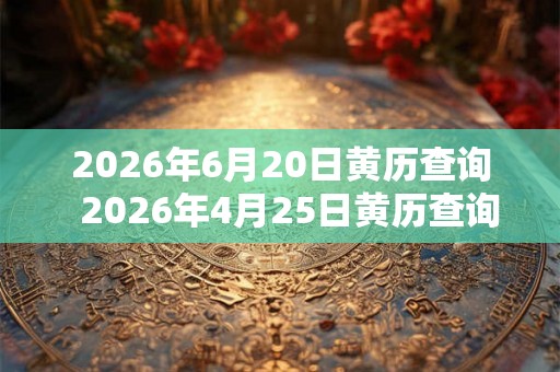 2026年6月20日黄历查询 2026年4月25日黄历查询 2026年6月20日黄历查询 2026年4月25日黄历查询
