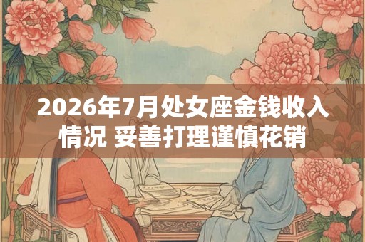 2026年7月处女座金钱收入情况 妥善打理谨慎花销
