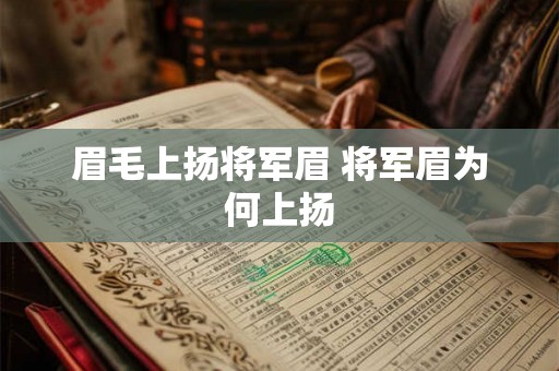 眉毛上扬将军眉 将军眉为何上扬 眉毛上扬将军眉 将军眉为何上扬