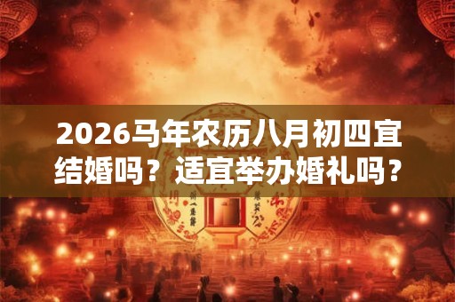 2026马年农历八月初四宜结婚吗？适宜举办婚礼吗？