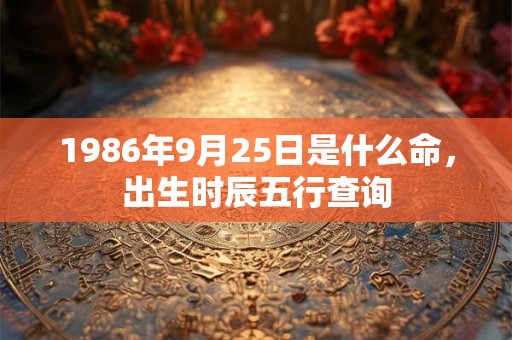 1986年9月25日是什么命,出生时辰五行查询 1986年9月25日是什么命,出生时辰五行查询