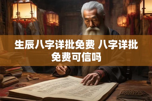 生辰八字详批免费 八字详批免费可信吗 生辰八字详批免费 八字详批免费可信吗