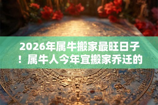 2026年属牛搬家最旺日子！属牛人今年宜搬家乔迁的黄历吉日