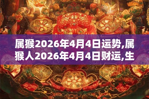属猴2026年4月4日运势,属猴人2026年4月4日财运,生肖猴2026年4月4日运势