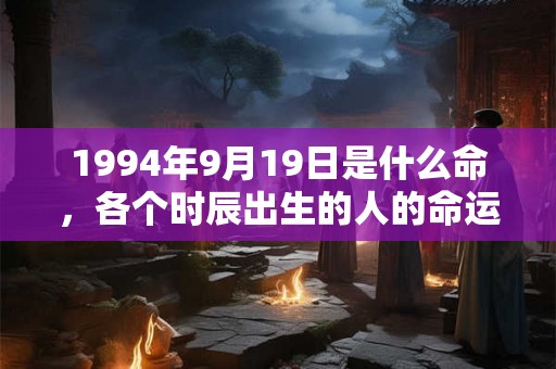 1994年9月19日是什么命，各个时辰出生的人的命运