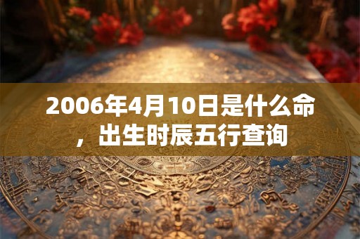 2006年4月10日是什么命,出生时辰五行查询 2006年4月10日是什么命,出生时辰五行查询