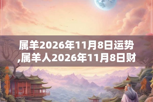 属羊2026年11月8日运势,属羊人2026年11月8日财运,生肖羊2026年11月8日运势