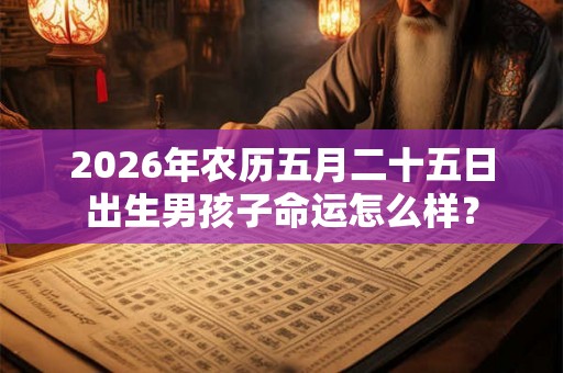 2026年农历五月二十五日出生男孩子命运怎么样？