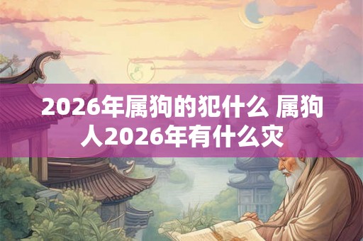 2026年属狗的犯什么 属狗人2026年有什么灾