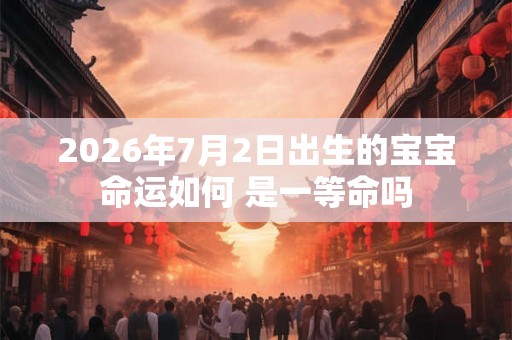 2026年7月2日出生的宝宝命运如何 是一等命吗