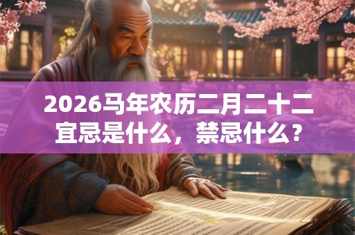 2026马年农历二月二十二宜忌是什么，禁忌什么？