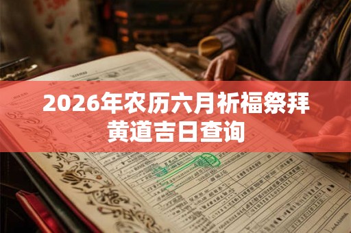 2026年农历六月祈福祭拜黄道吉日查询