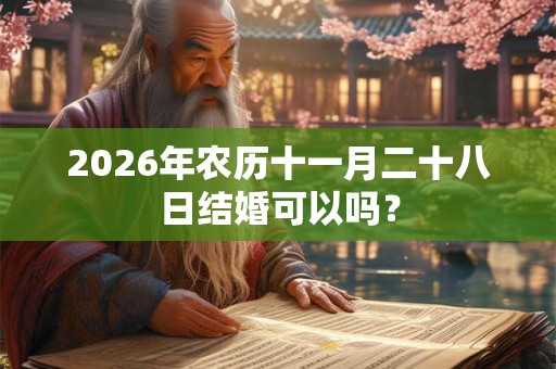 2026年农历十一月二十八日结婚可以吗？