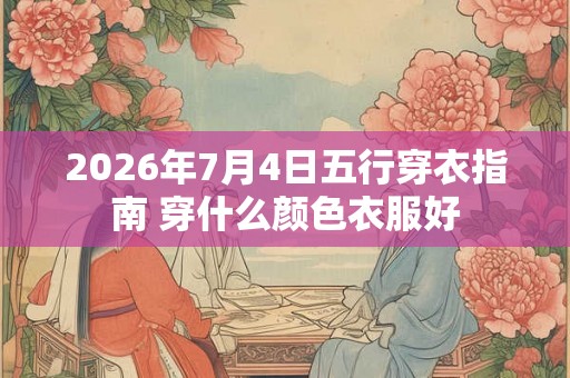 2026年7月4日五行穿衣指南 穿什么颜色衣服好 2026年7月4日五行穿衣指南 穿什么颜色衣服好