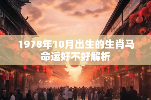 1978年10月出生的生肖马命运好不好解析 1978年10月出生的生肖马命运好不好解析