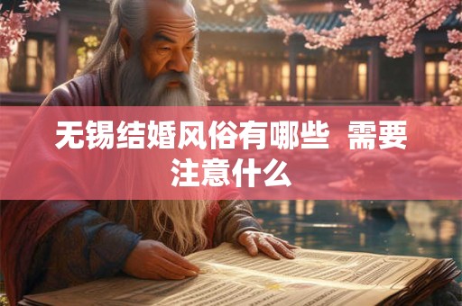 无锡结婚风俗有哪些  需要注意什么