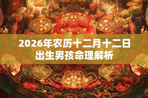 2026年农历十二月十二日出生男孩命理解析
