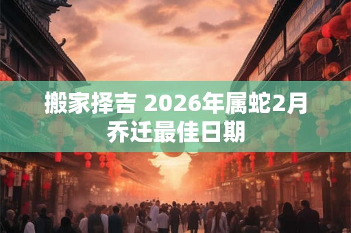搬家择吉 2026年属蛇2月乔迁最佳日期