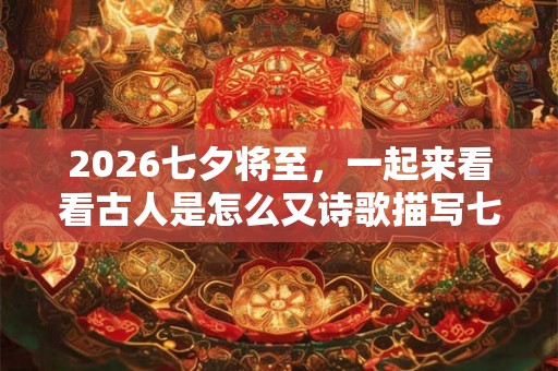 2026七夕将至，一起来看看古人是怎么又诗歌描写七夕的