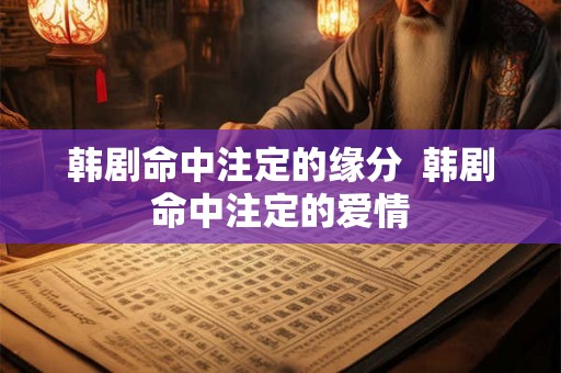 韩剧命中注定的缘分  韩剧命中注定的爱情