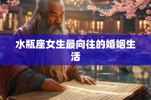 水瓶座女生最向往的婚姻生活