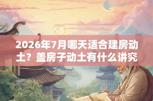 2026年7月哪天适合建房动土？盖房子动土有什么讲究？