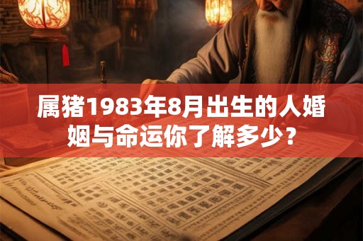属猪1983年8月出生的人婚姻与命运你了解多少？
