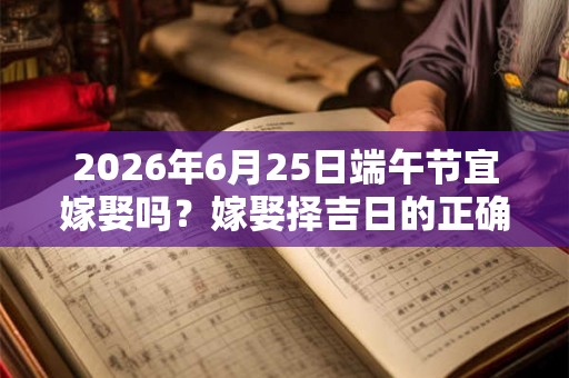 2026年6月25日端午节宜嫁娶吗？嫁娶择吉日的正确方法？