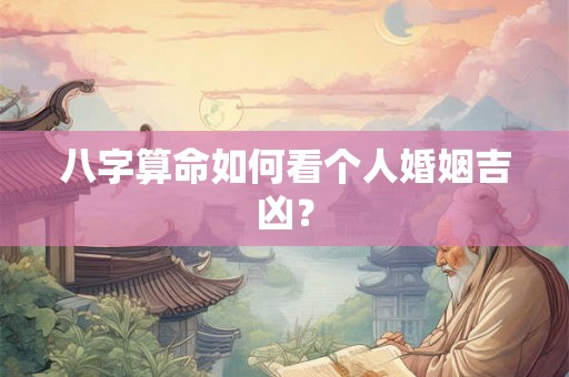 八字算命如何看个人婚姻吉凶？