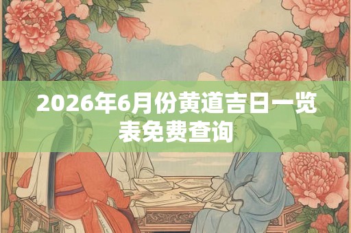 2026年6月份黄道吉日一览表免费查询