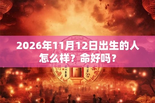2026年11月12日出生的人怎么样？命好吗？