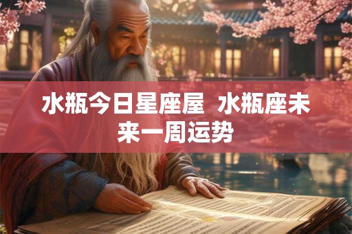 水瓶今日星座屋  水瓶座未来一周运势