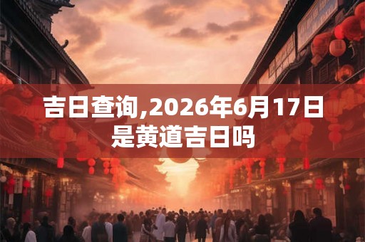 吉日查询,2026年6月17日是黄道吉日吗