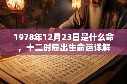 1978年12月23日是什么命，十二时辰出生命运详解