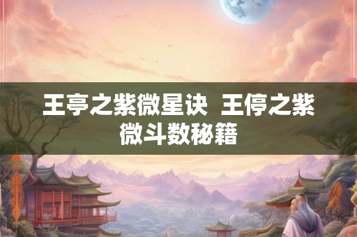 王亭之紫微星诀  王停之紫微斗数秘籍