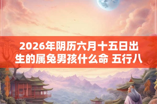 2026年阴历六月十五日出生的属兔男孩什么命 五行八字命理详解