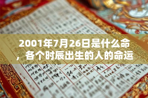 2001年7月26日是什么命，各个时辰出生的人的命运