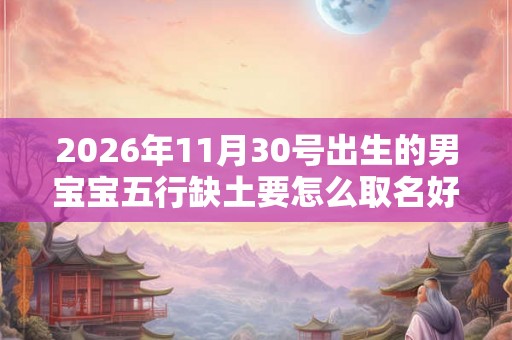 2026年11月30号出生的男宝宝五行缺土要怎么取名好