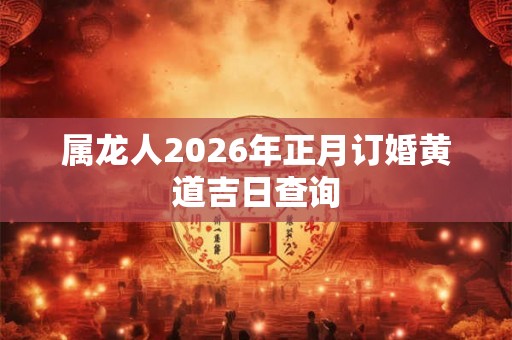 属龙人2026年正月订婚黄道吉日查询