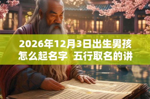 2026年12月3日出生男孩怎么起名字  五行取名的讲究