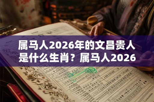 属马人2026年的文昌贵人是什么生肖？属马人2026年的小人属什么？