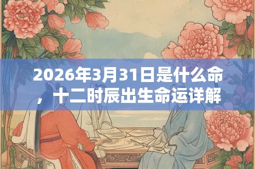 2026年3月31日是什么命，十二时辰出生命运详解